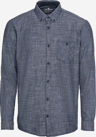 Coupe regular Chemise TOM TAILOR en bleu : devant