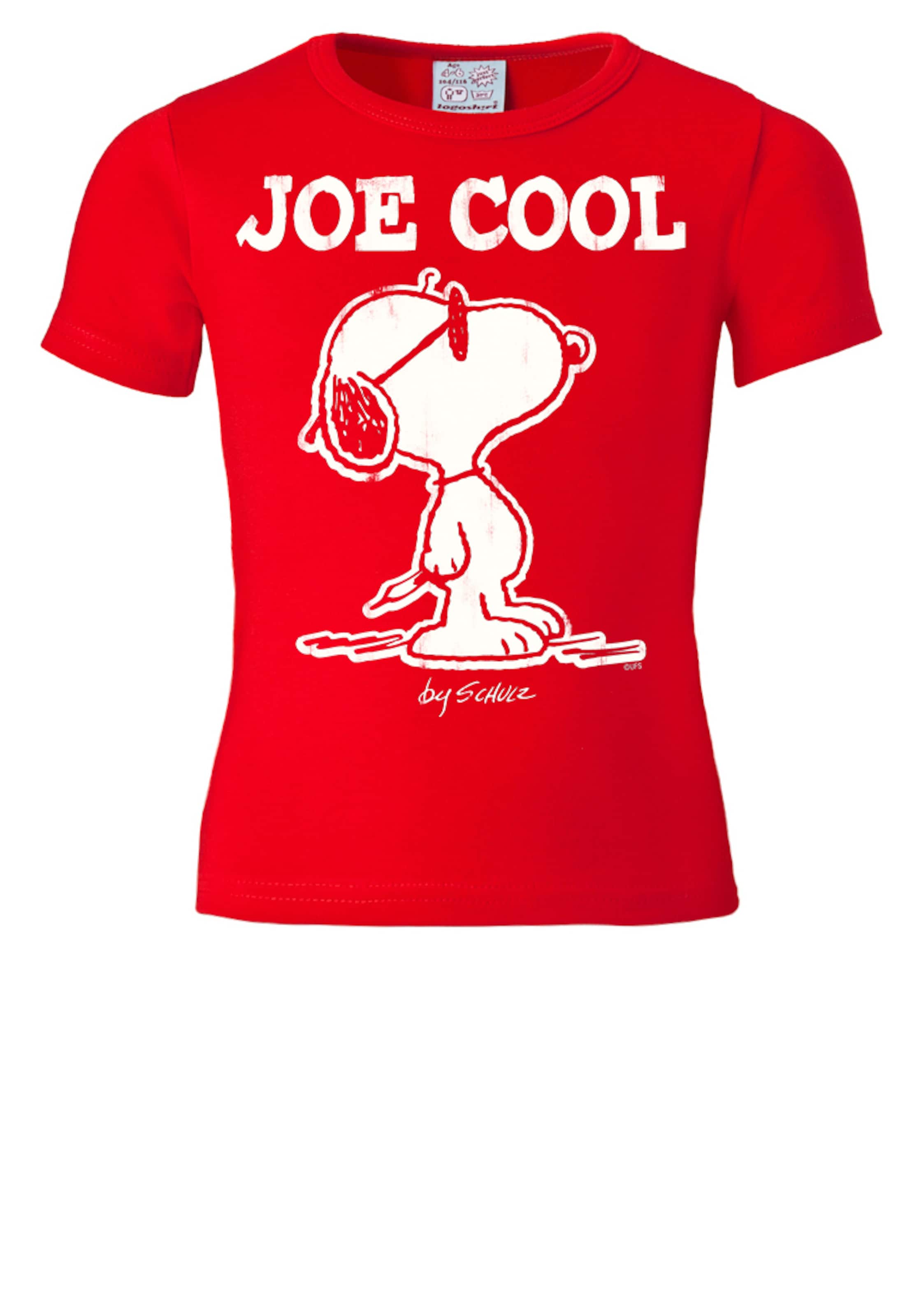 LOGOSHIRT Shirt 'Snoopy - Peanuts' in Red: front