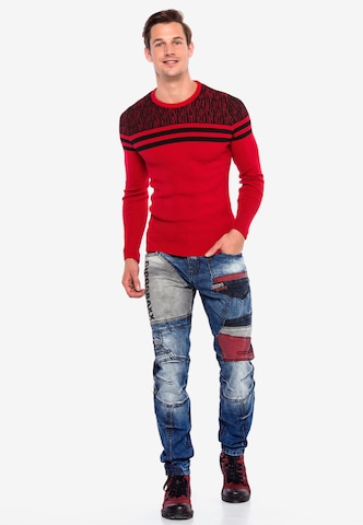 CIPO & BAXX Sweater in Red: front