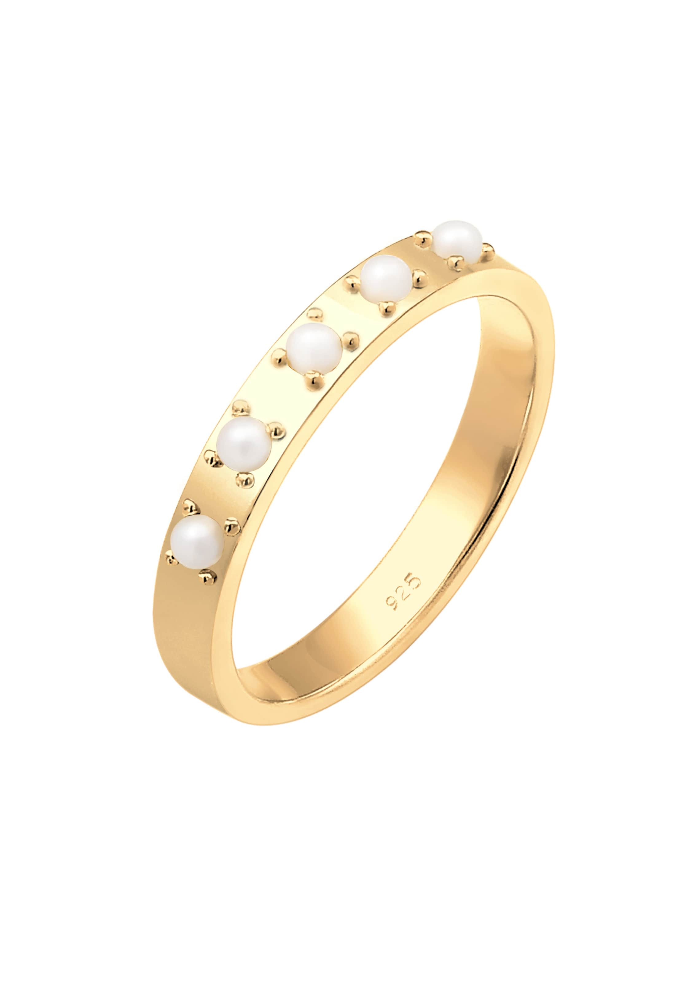 ELLI Ring 'Perlen' in Gold: front