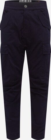 ALPHA INDUSTRIES Tapered Cargobroek 'Airman' in Zwart: voorkant