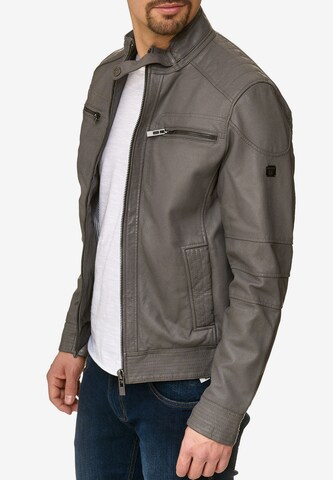 INDICODE JEANS Lederjacke 'Germo' in Grau