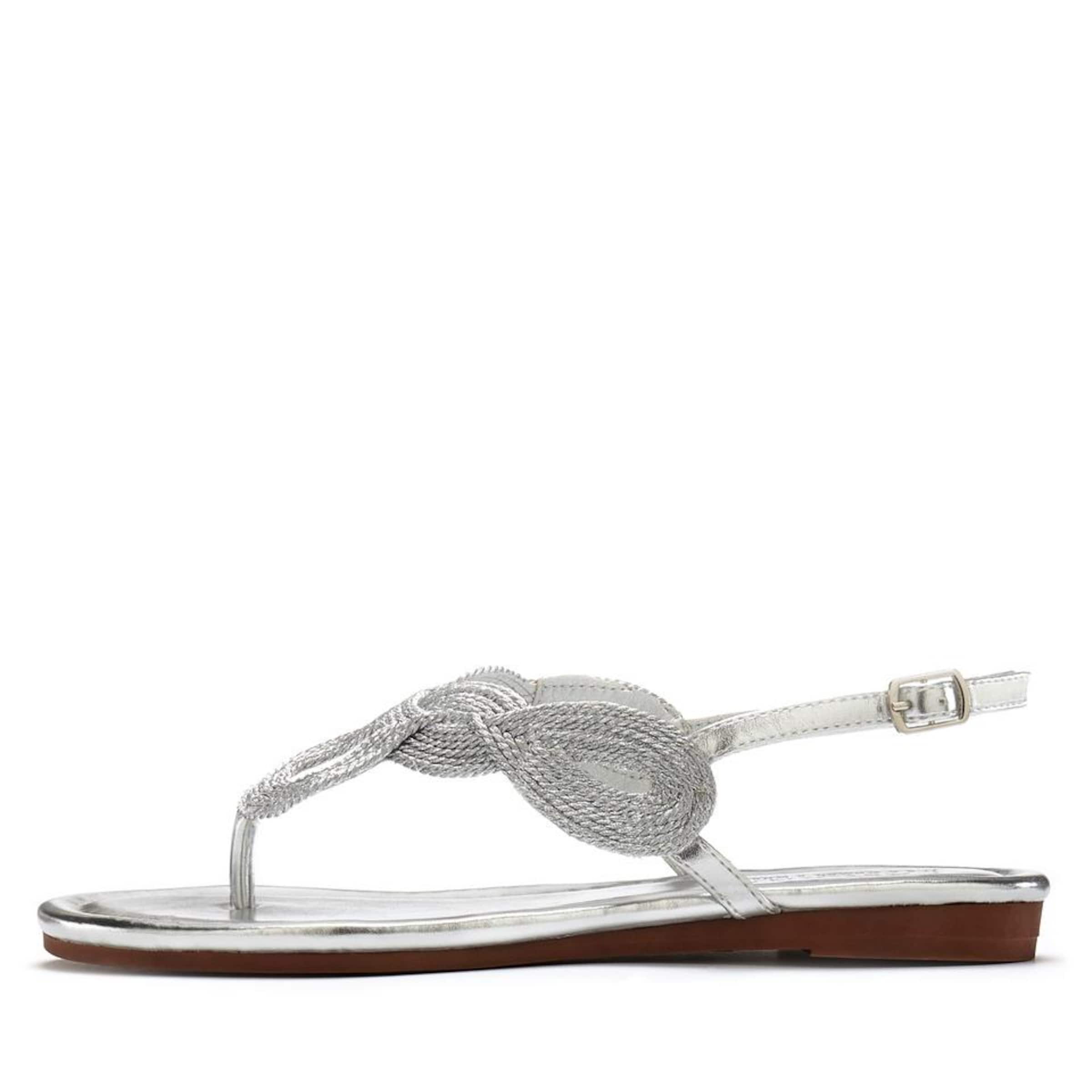 LASCANA T-Bar Sandals in Silver: front