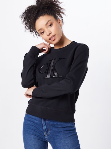 Calvin Klein Jeans Sweatshirt in Zwart: voorkant