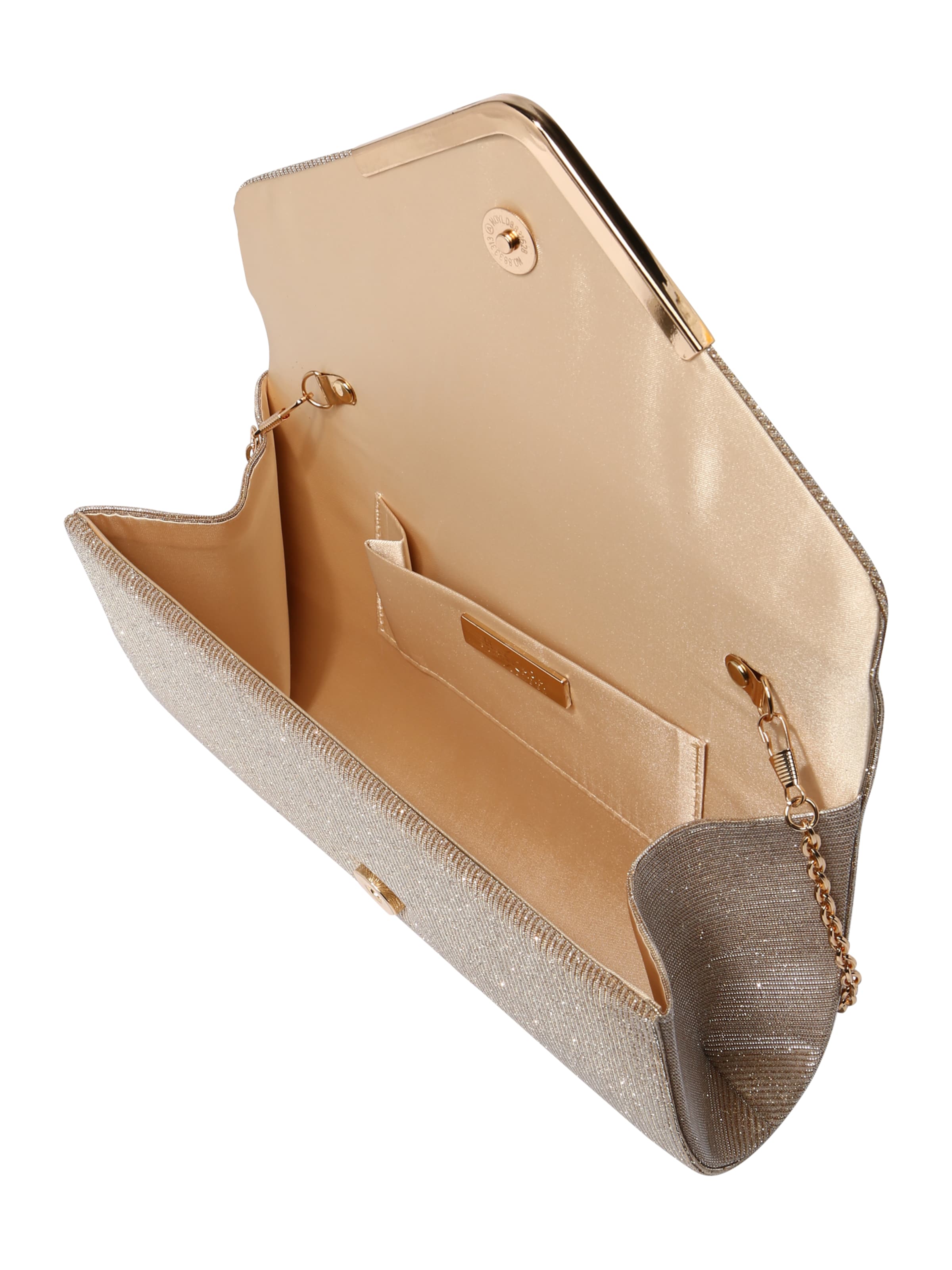 Pochette 'LETTER FOLD' di mascara in oro: superiore