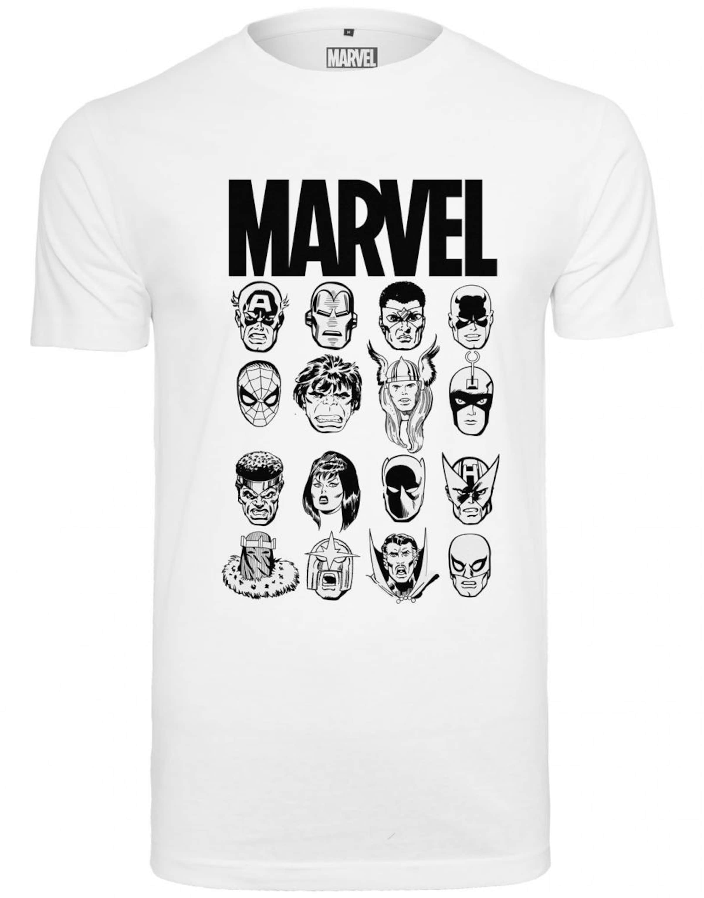 Mister Tee - Camisa 'Marvel Crew Tee' em branco: frente