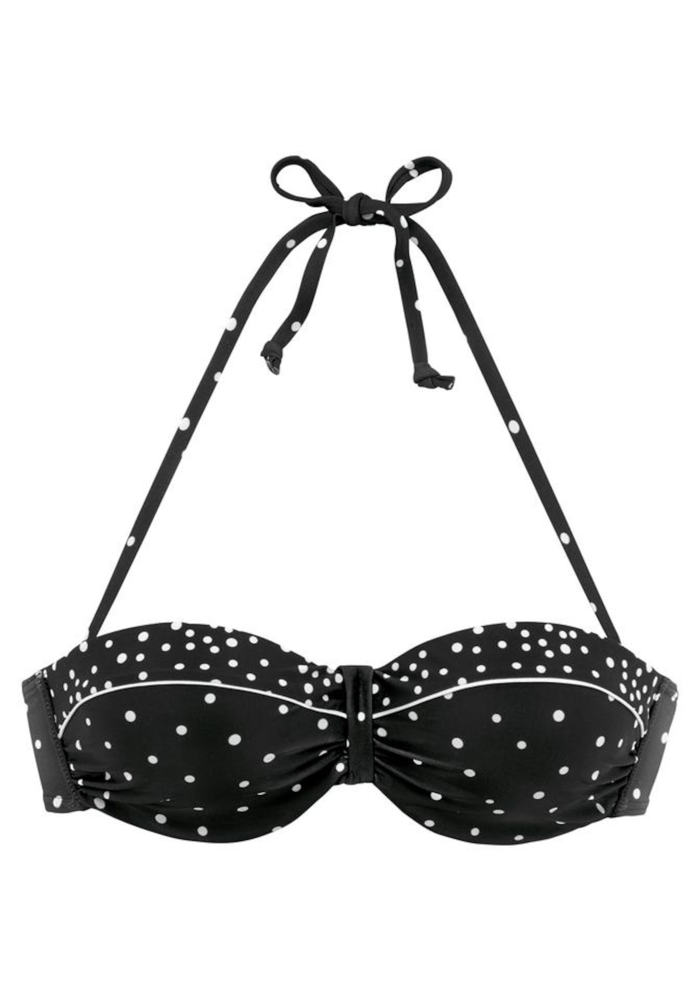 LASCANA - Bandeau Top de bikini en negro: frente