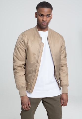 Urban Classics Přechodná bunda ' Basic Bomber Jacket ' – béžová: přední strana
