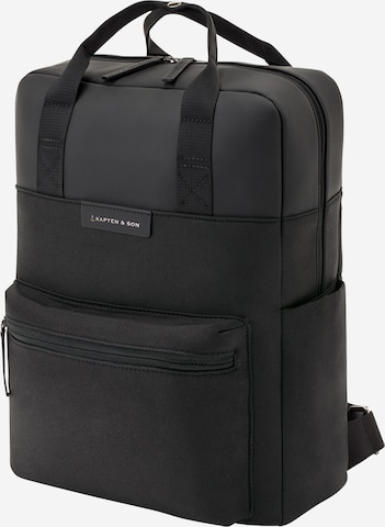 Rucsac 'Bergen All Black' de la Kapten & Son pe negru: lateral