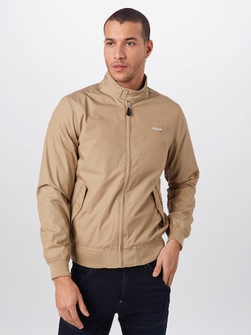 Schott NYC Regular fit Between-Season Jacket 'BLOUSON CABL BRODERIE POITRINE SCHO' in Beige: front