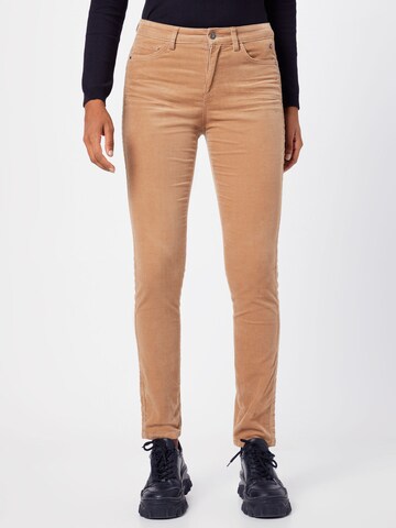 Coupe slim Pantalon ESPRIT en marron : devant