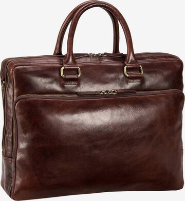 LEONHARD HEYDEN Document Bag 'Cambridge' in Brown: front