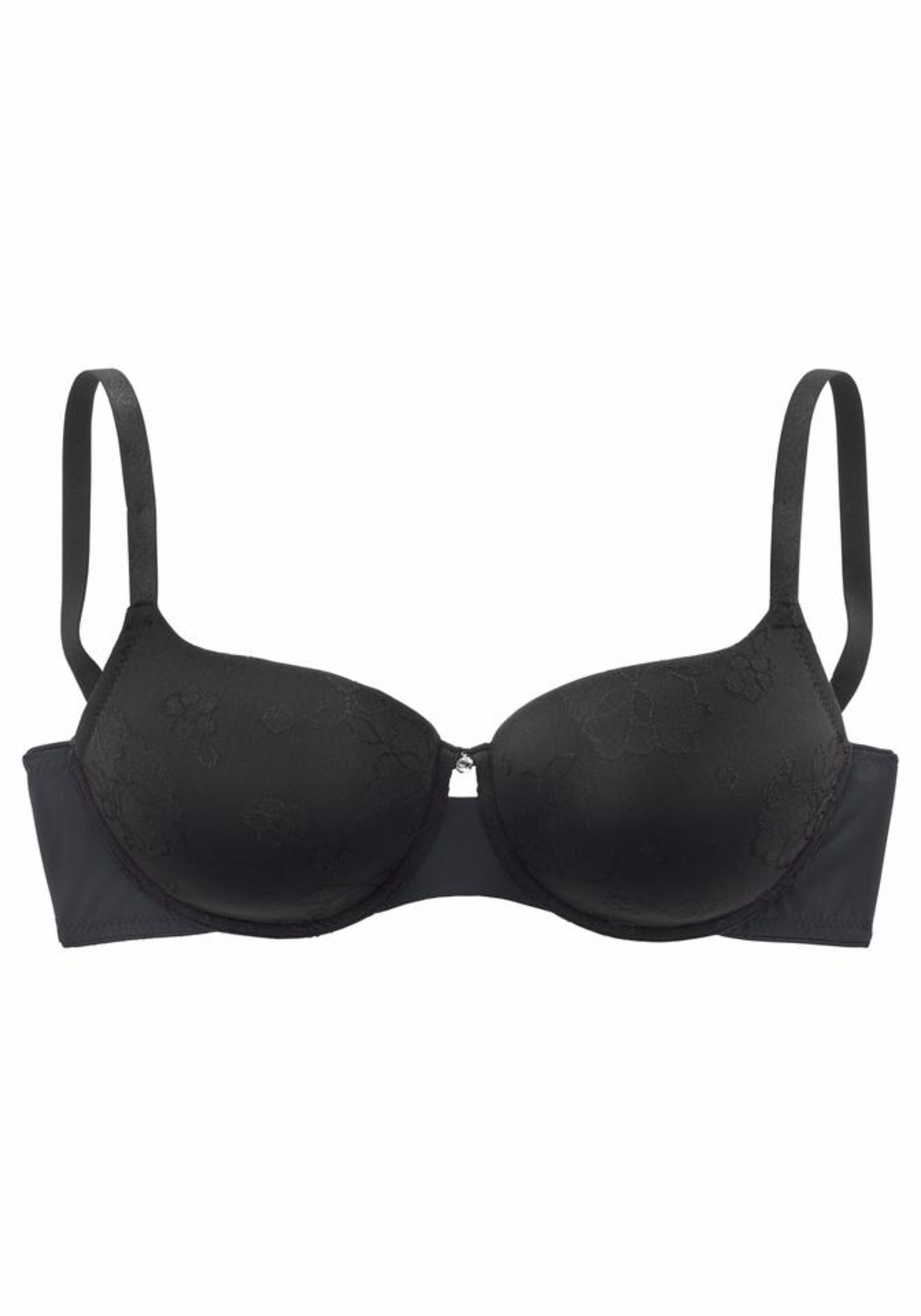 NUANCE - Schalen-BH mit edlem Jacquardmuster in schwarz