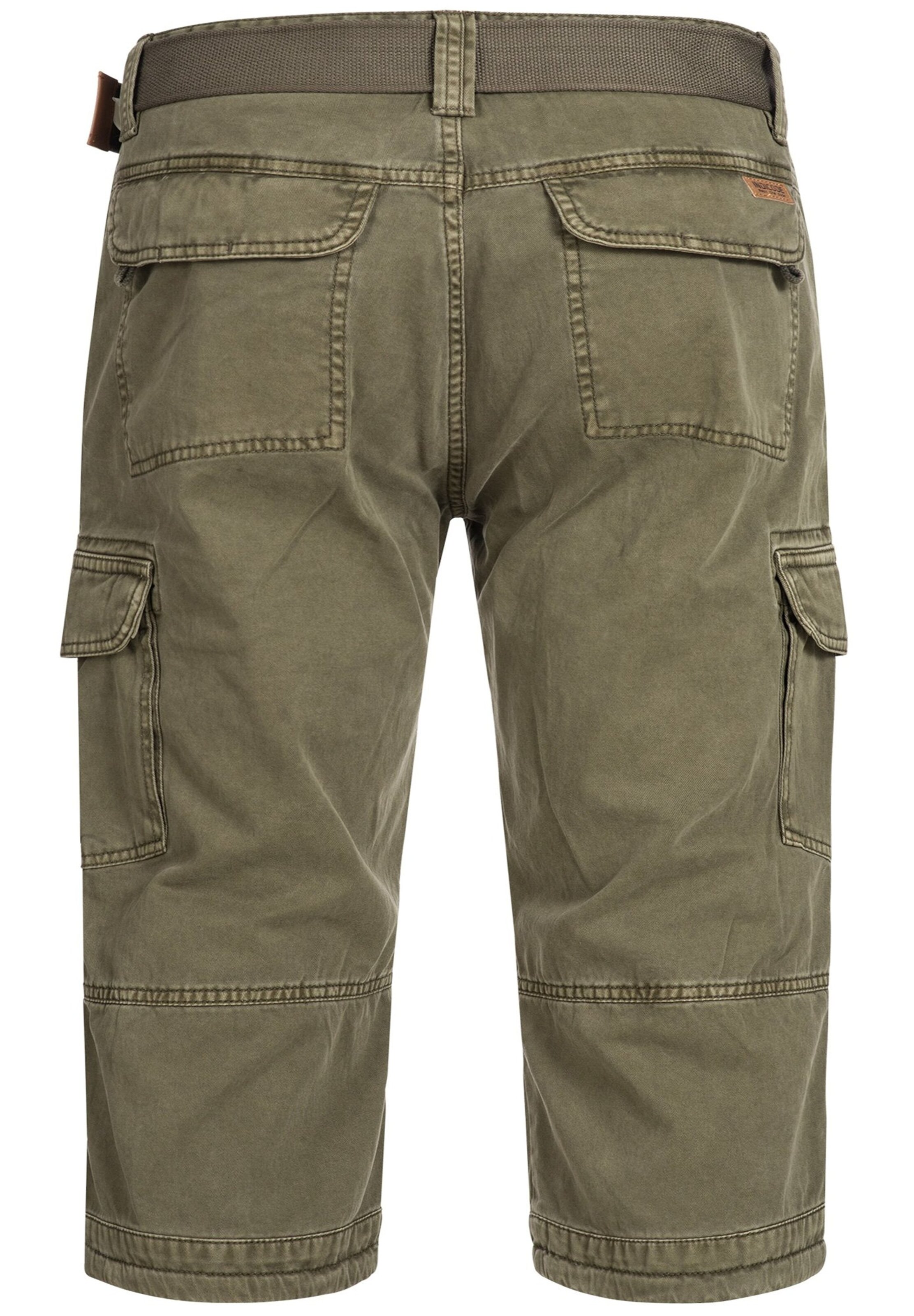 INDICODE JEANS Regular Cargo Pants 'Nicolas Check' in Green