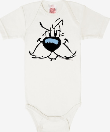 LOGOSHIRT Baby-Body mit niedlichem Idefix-Aufdruck in Weiß: predná strana