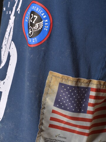 TOP GUN Shirt ' Flags ' in Blauw