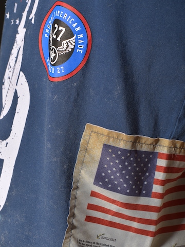 TOP GUN Shirt ' Flags ' in Blauw