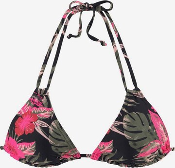 LASCANA Triangle Bikini Top in Black: front