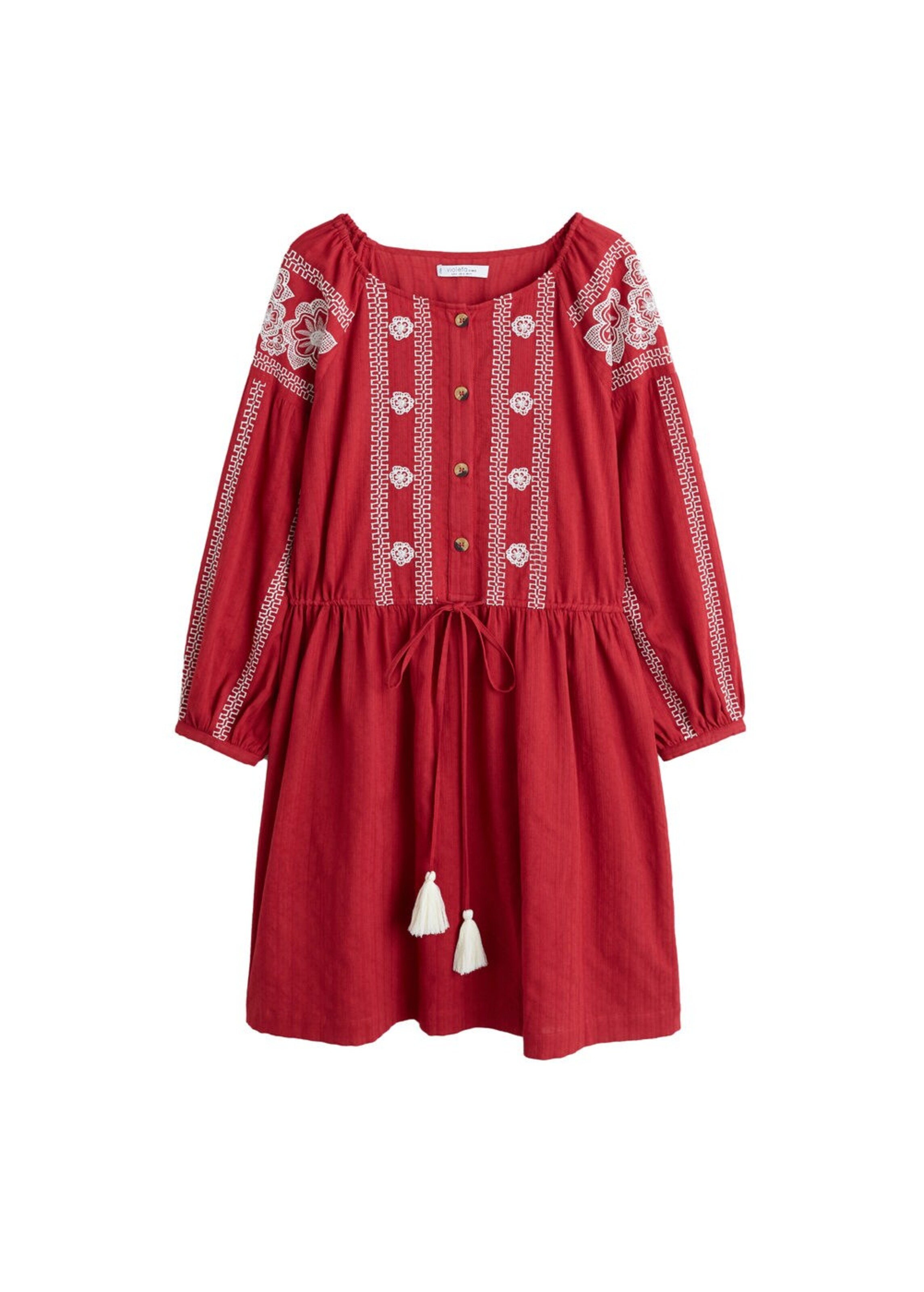 VIOLETA by Mango - Kleid 'bordado-i' in rot