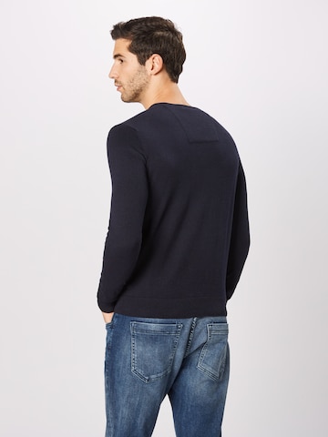 Coupe regular Pull-over TOM TAILOR en bleu : derrière