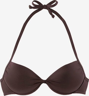LASCANA - Top de bikini en marrón: frente