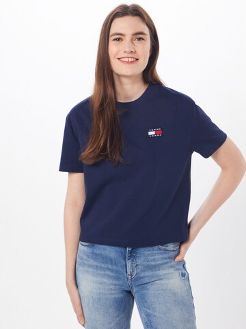 Tricou de la Tommy Jeans pe albastru: față