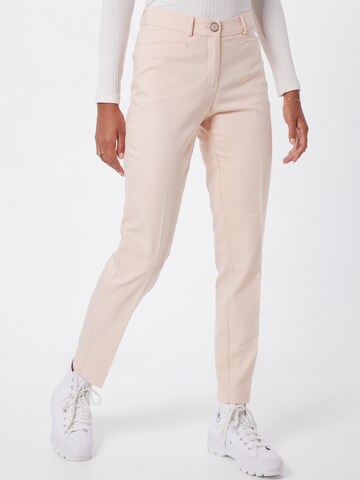 COMMA Slim fit Pleated Pants in Beige: front