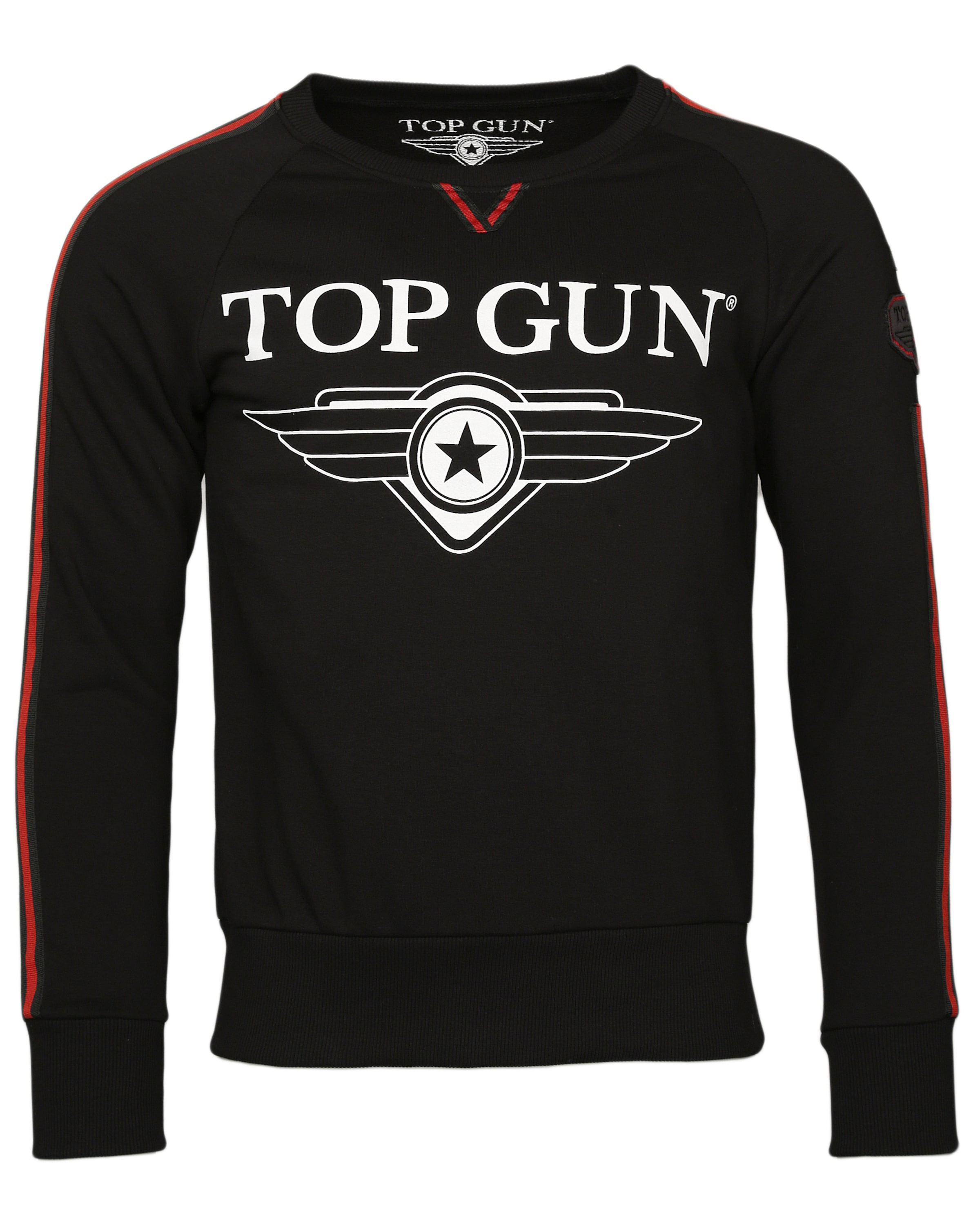 TOP GUN Sweatshirt 'Streak' in Zwart: voorkant