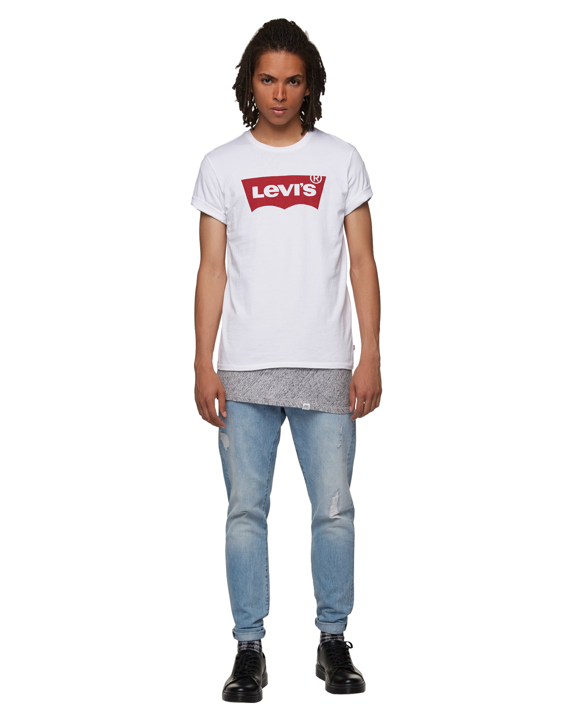LEVI'S ® Regular Тениска 'Graphic Set-In Neck Tee' в бяло