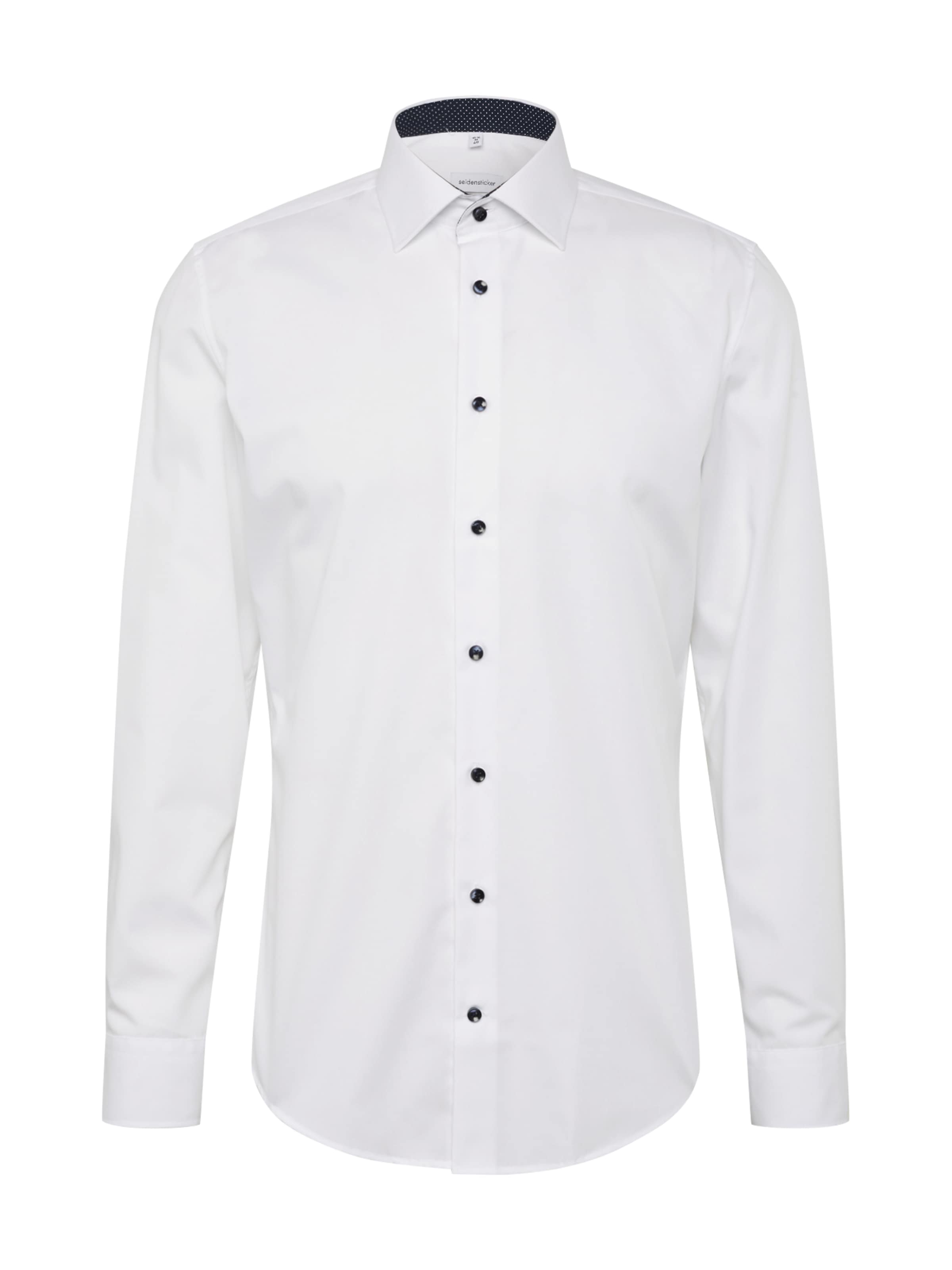 SEIDENSTICKER Slim fit Button Up Shirt in White: front