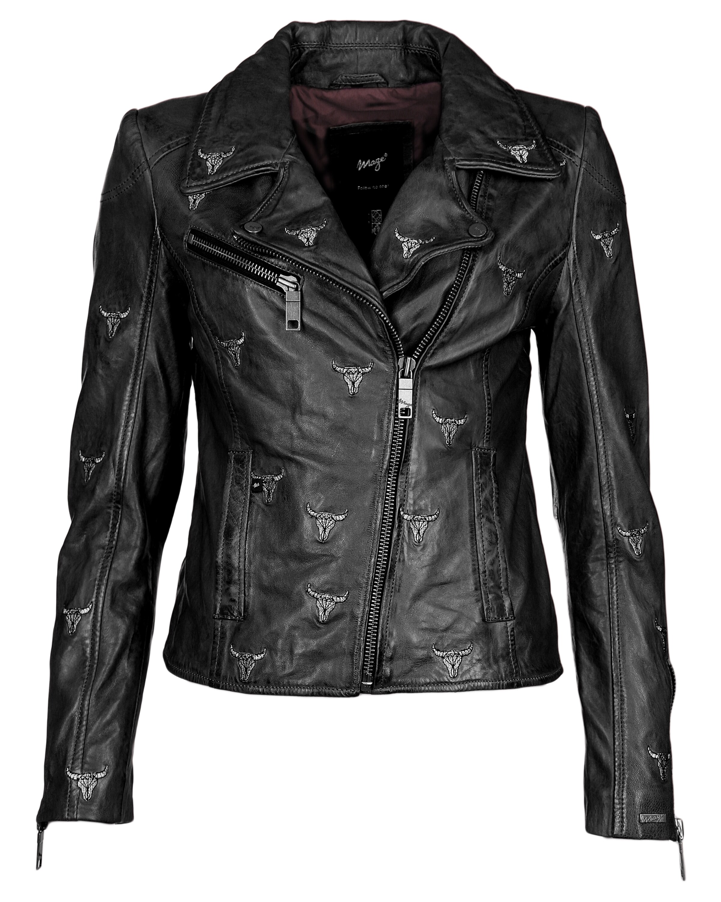 Maze Bikerjacke 'Vegas' in Schwarz: Vorderseite