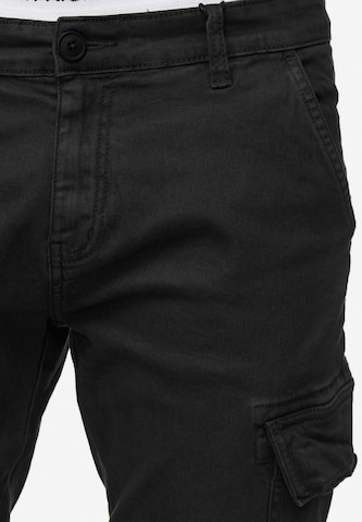 INDICODE JEANS Tapered Cargo Pants 'August' in Black