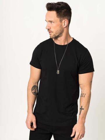 DAN FOX APPAREL Regular Fit T-Shirt 'Piet' in Schwarz