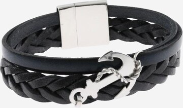 FIRETTI Lederarmband »Anker« in Schwarz: predná strana