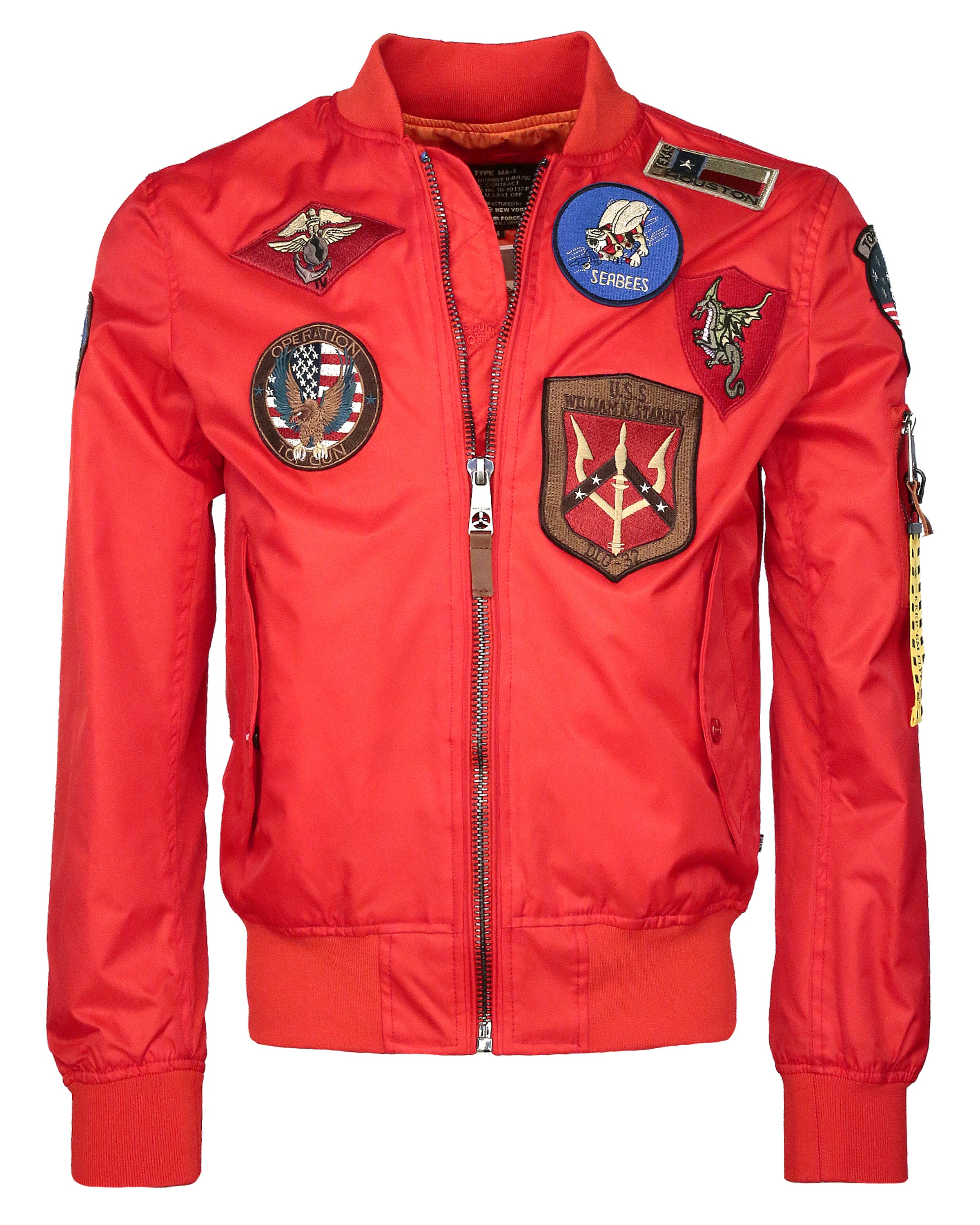 TOP GUN Between-season jacket ' Beast ' in Red: front