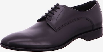 BOSS Black Lace-Up Shoes in Black: front