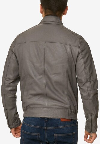 INDICODE JEANS Lederjacke 'Germo' in Grau