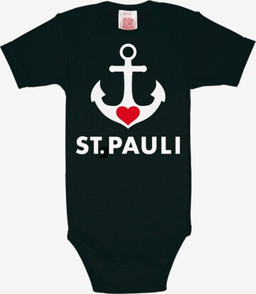 LOGOSHIRT Rompertje/body 'St. Pauli-Print' in Zwart: voorkant