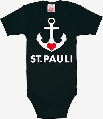 LOGOSHIRT Baby-Body 'St. Pauli-Print' in Schwarz: predná strana
