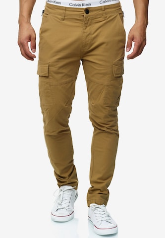 INDICODE JEANS Slim fit Cargo Pants 'Mathews ' in Beige: front