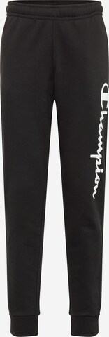 Tapered Pantaloni de la Champion Authentic Athletic Apparel pe negru: față