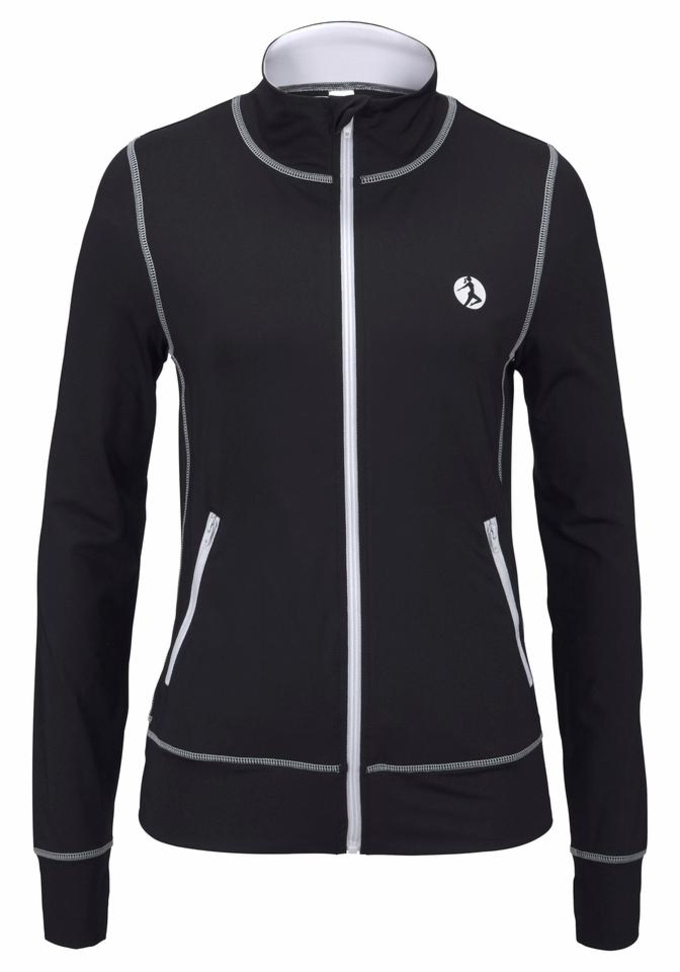 LASCANA ACTIVE Sweatjacke in Schwarz: Vorderseite