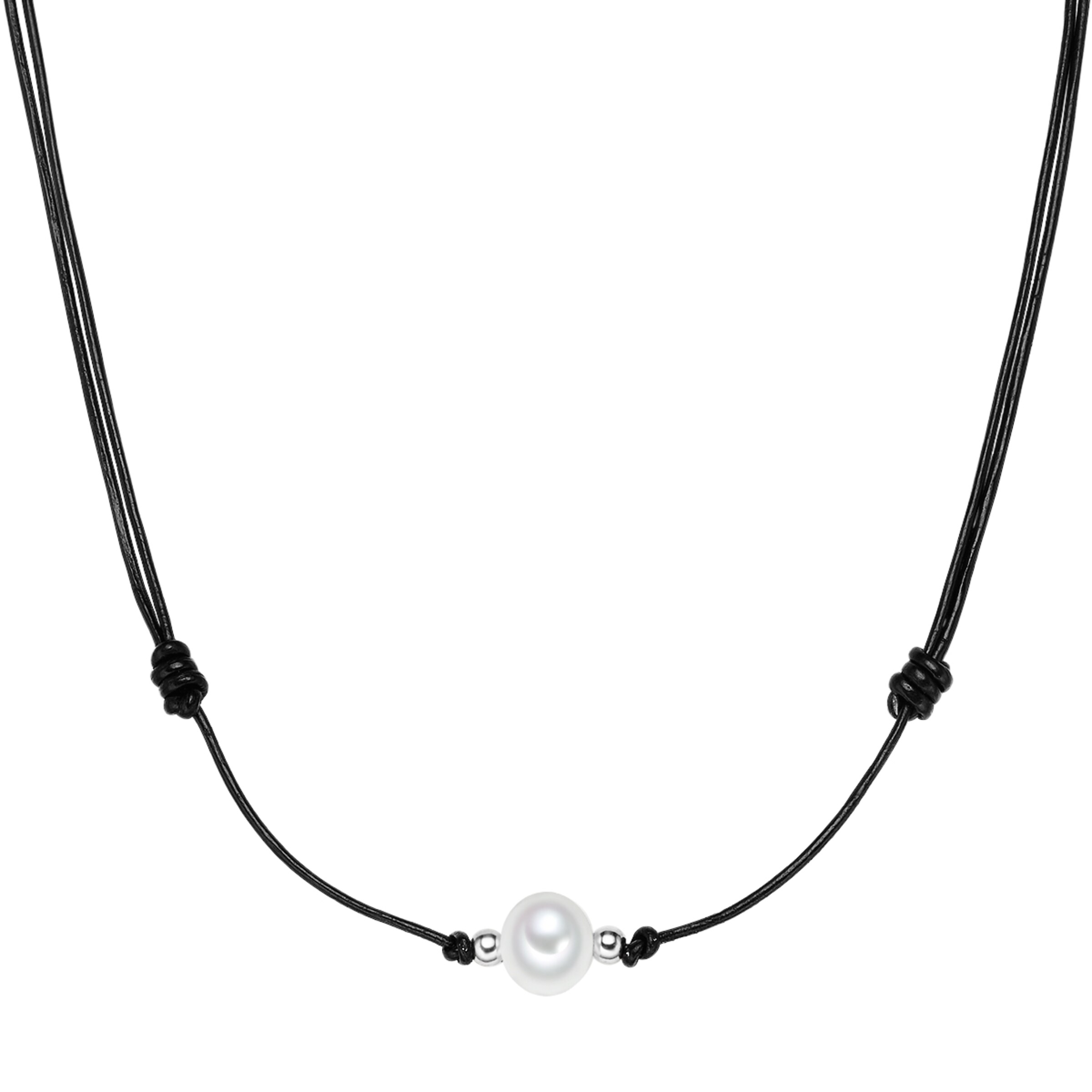 Valero Pearls - Cadena en negro: frente