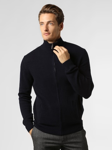 Andrew James Knit Cardigan in Blue: front