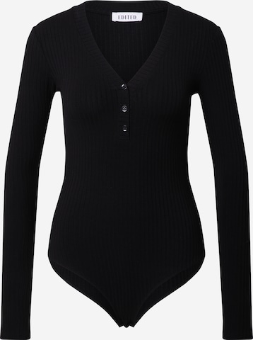 EDITED Shirt bodysuit 'Eleonora' in Black: front