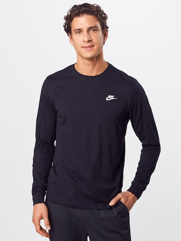 Nike Sportswear Shirt 'Club' in Zwart: voorkant