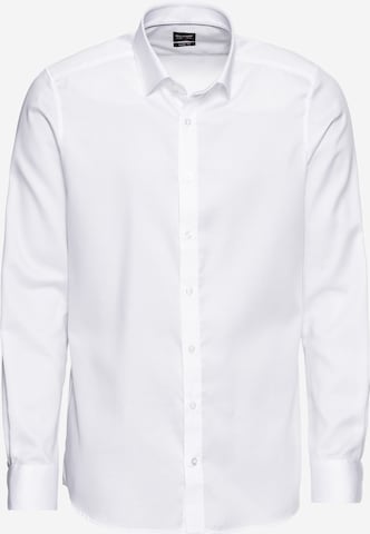 OLYMP جينز ضيق الخصر والسيقان قميص لأوساط العمل 'Level 5' بلون أبيض: الأمام