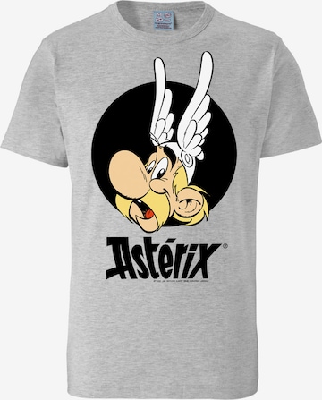 LOGOSHIRT Shirt 'Asterix' in Grey: front