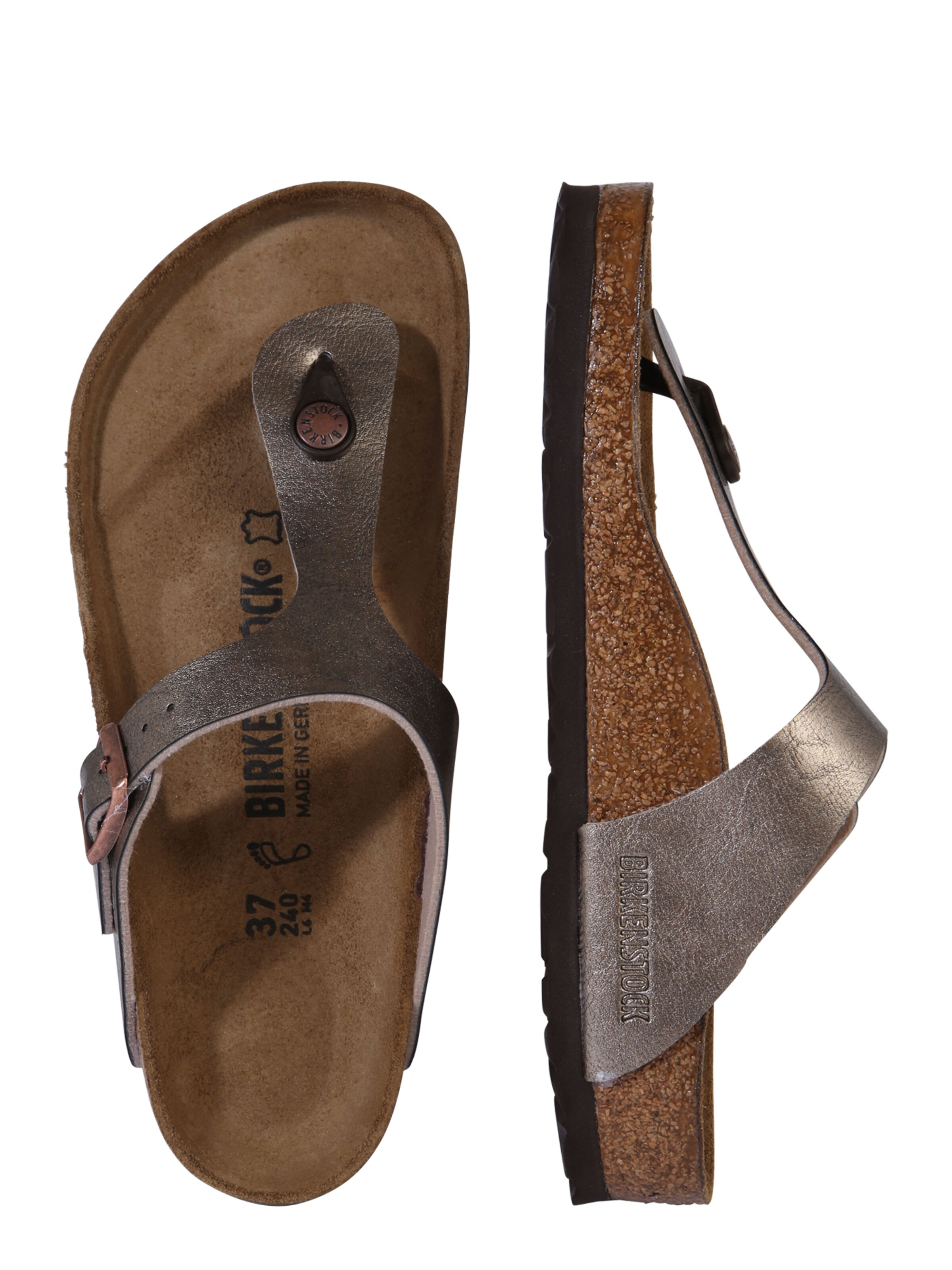 BIRKENSTOCK - Chinelos de dedo 'Gizeh' em bronze