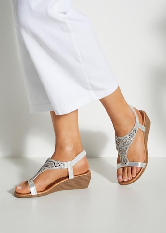 LASCANA Sandals in Silver: front